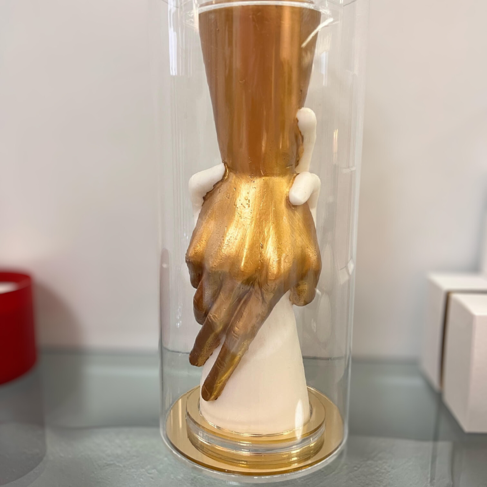 3 Κερί Άγγιγμα Αγάπης με διάφανη θήκη plexiglass