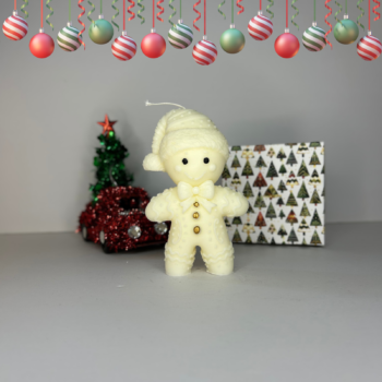 Χειροποίητο Κερί Gingerbread Boy με festive φόντο