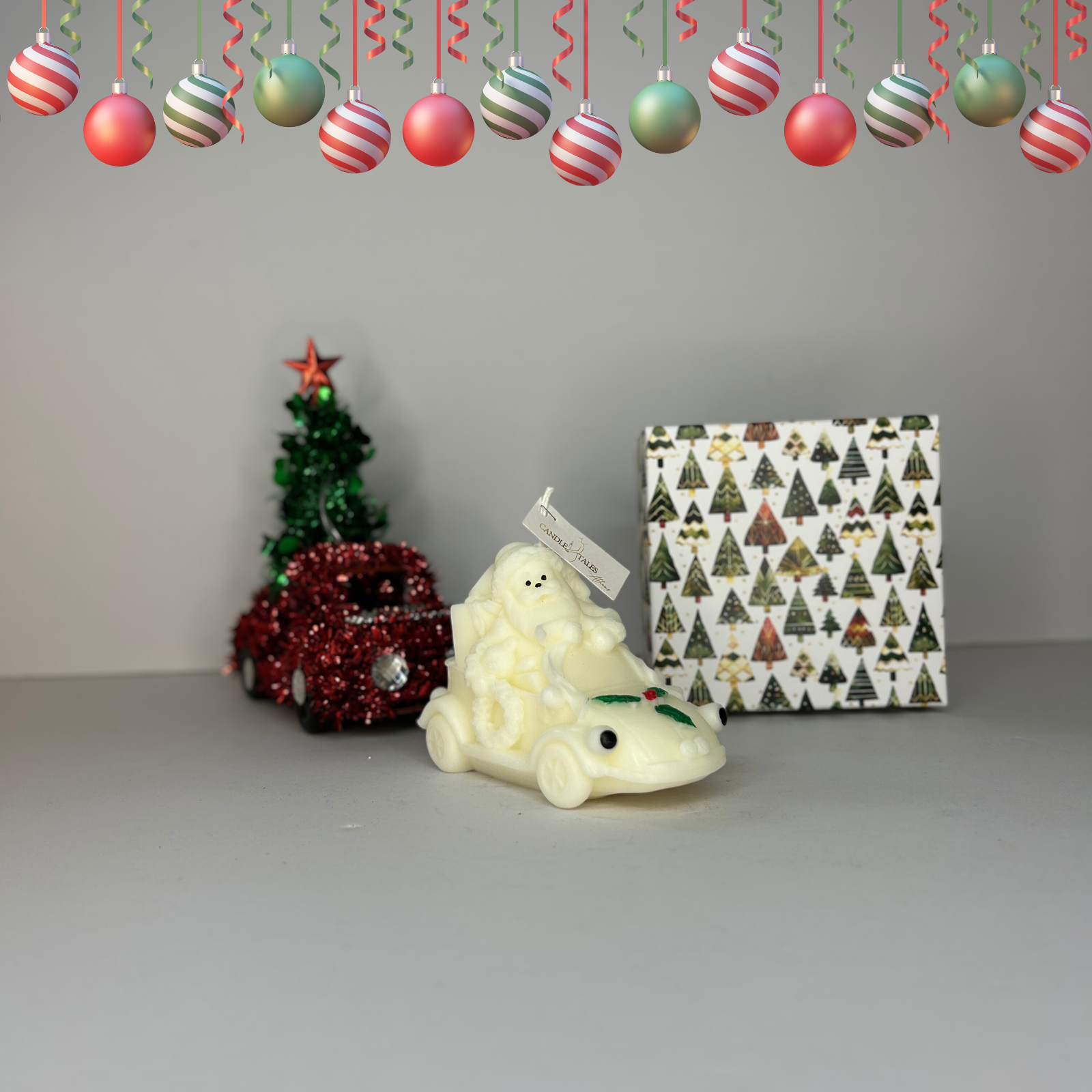 25 Χειροποίητο κερί Santa σε αυτοκίνητο – Candle Tales Christmas