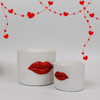 kiss me candle set σετ κεριών αγίου βαλεντίνου κεραμικά