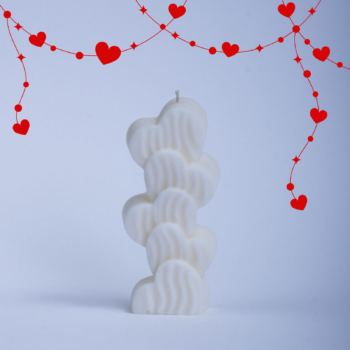 Χειροποίητο κερί σόγιας Abstract Hearts σε minimal σχεδιασμό