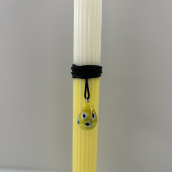 αρωματική κίτρινη πασχαλινή λαμπάδα με μάτι