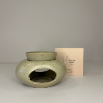 Κεραμικός καυστήρας wax melts Candle Tales Athens μπεζ/χακί με συσκευασία και wax melts Peony